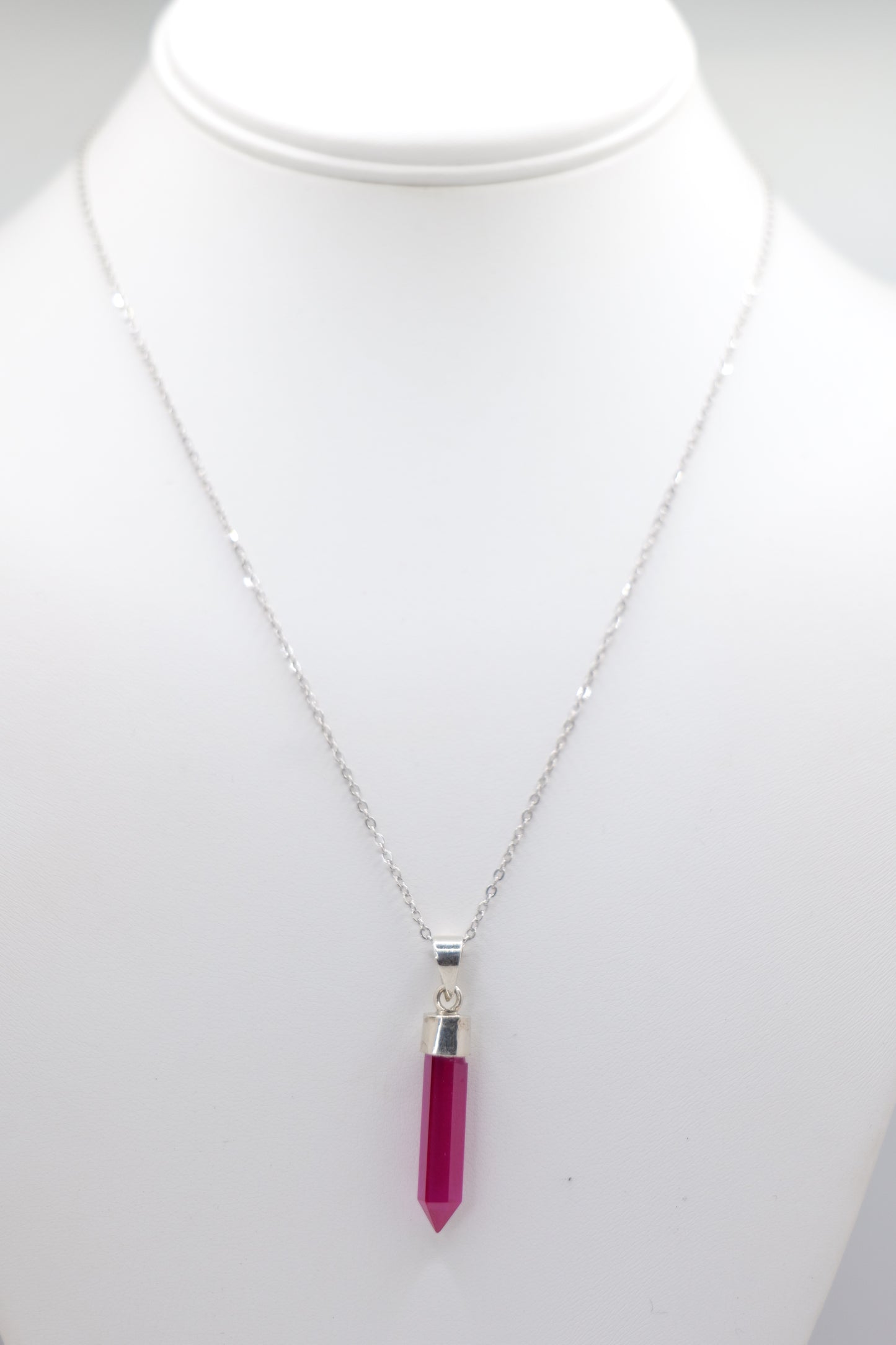 Ruby and sterling silver pendant necklace image 0