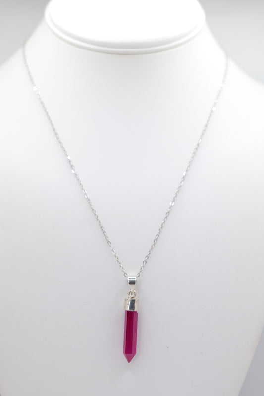 Ruby and sterling silver pendant necklace image 0