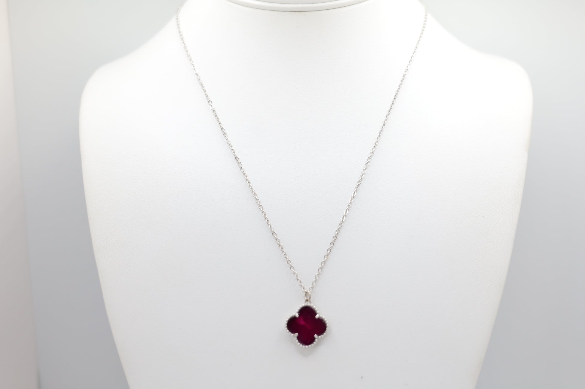 Quatrefoil ruby necklace image 1