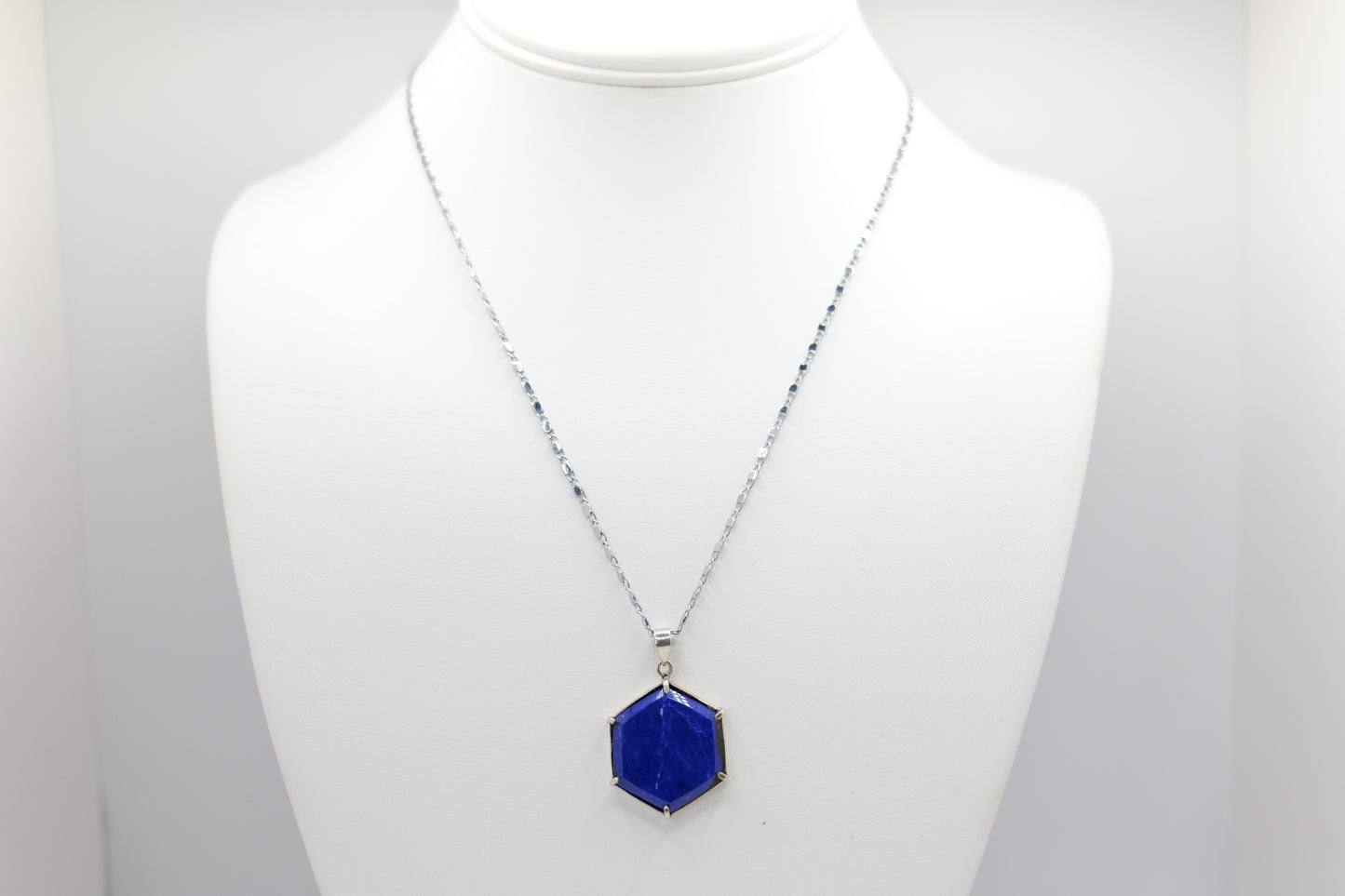 Hexagon lapis lazuli necklace image 3