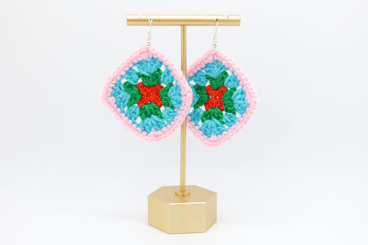 Square crocheted earrings- version 1 image 0