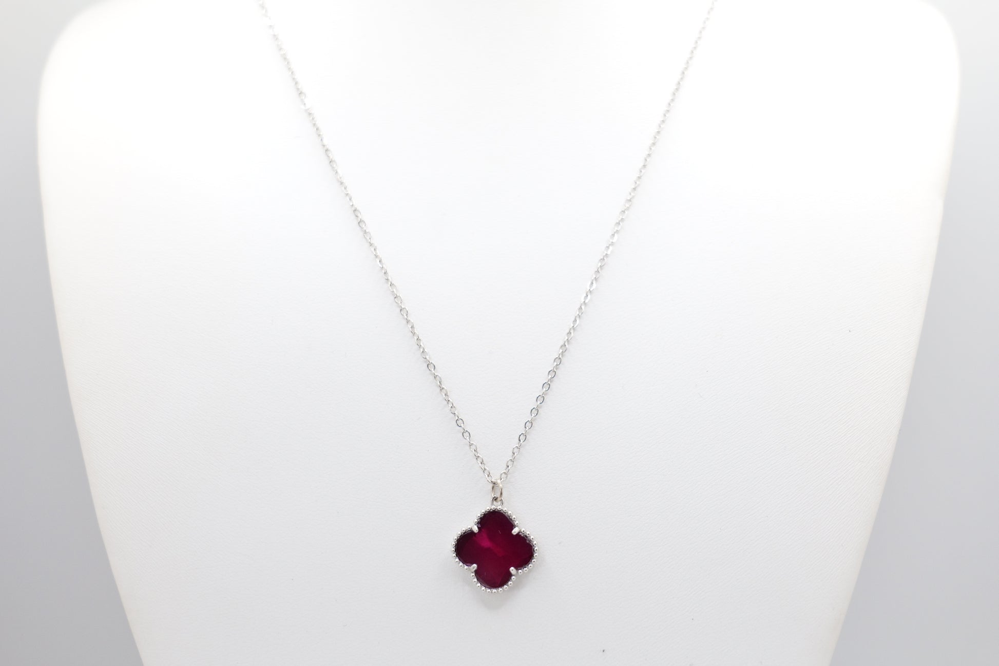 Quatrefoil ruby necklace image 0