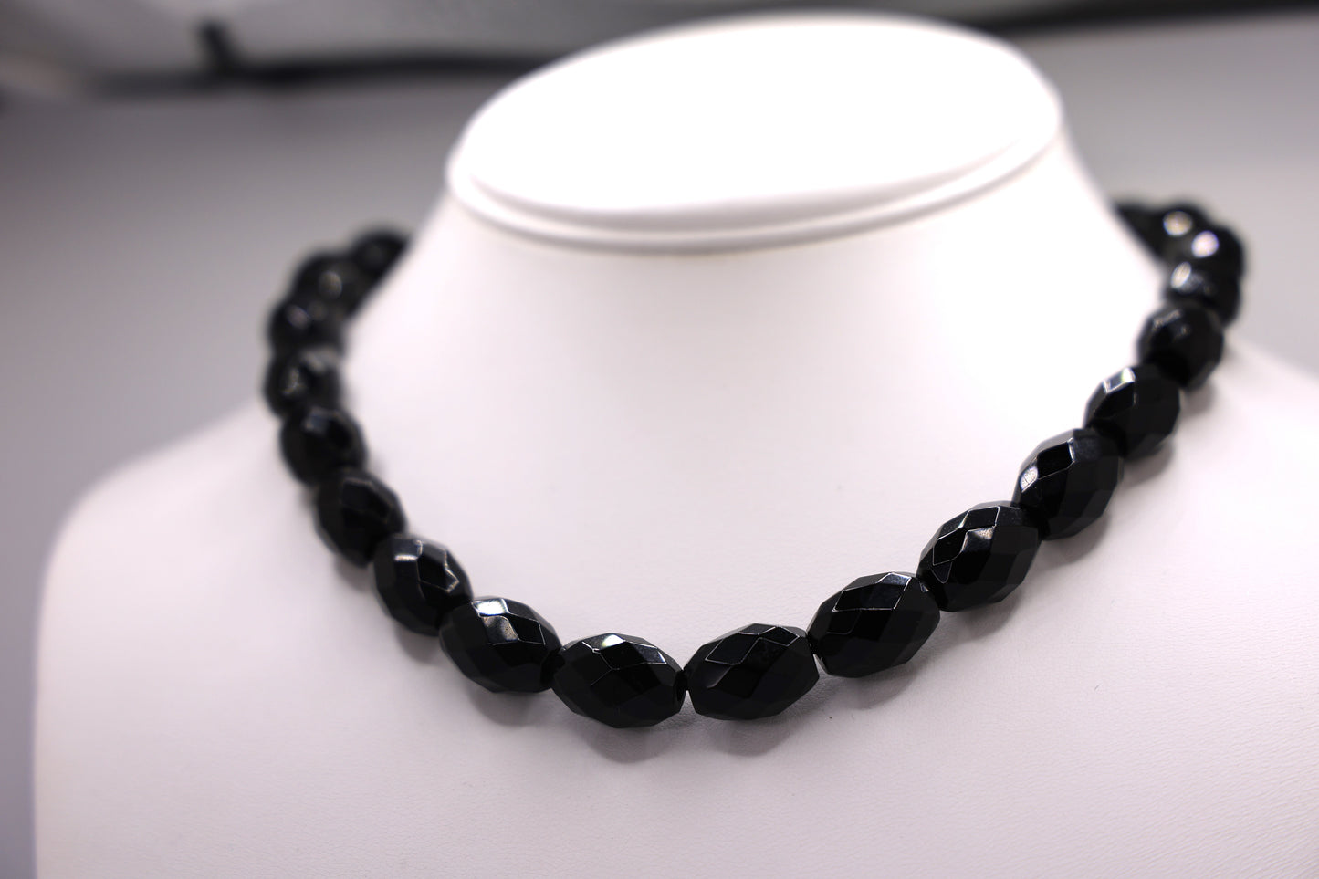 Black agate necklace image 1