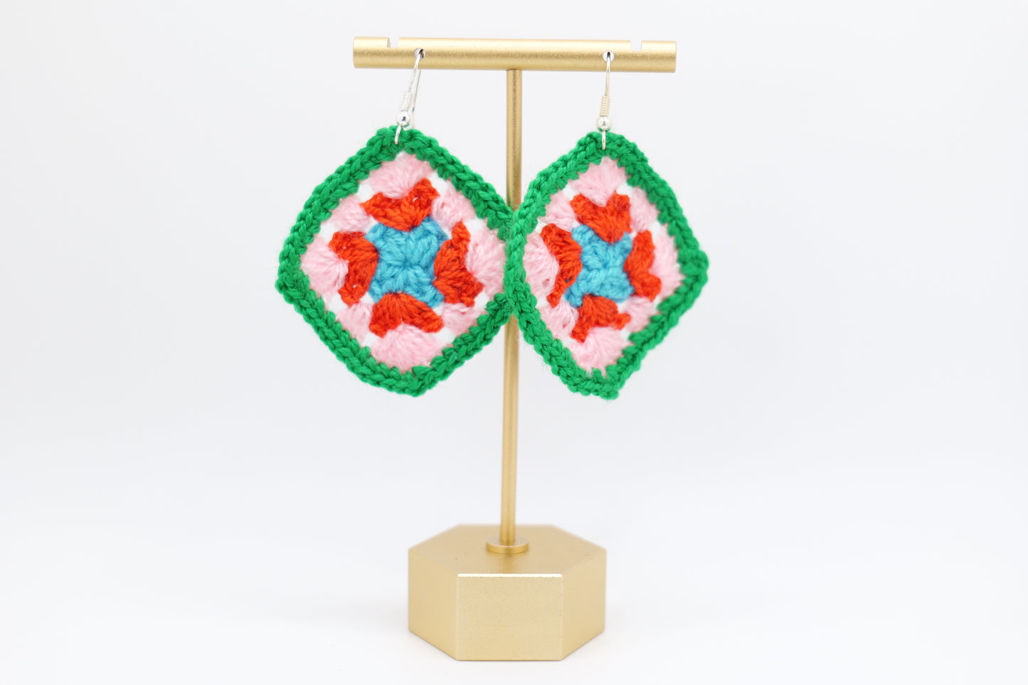 Square crocheted earrings- version 2 image 0