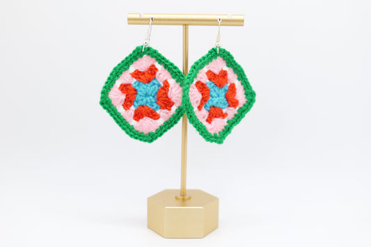 Square crocheted earrings- version 2 image 0