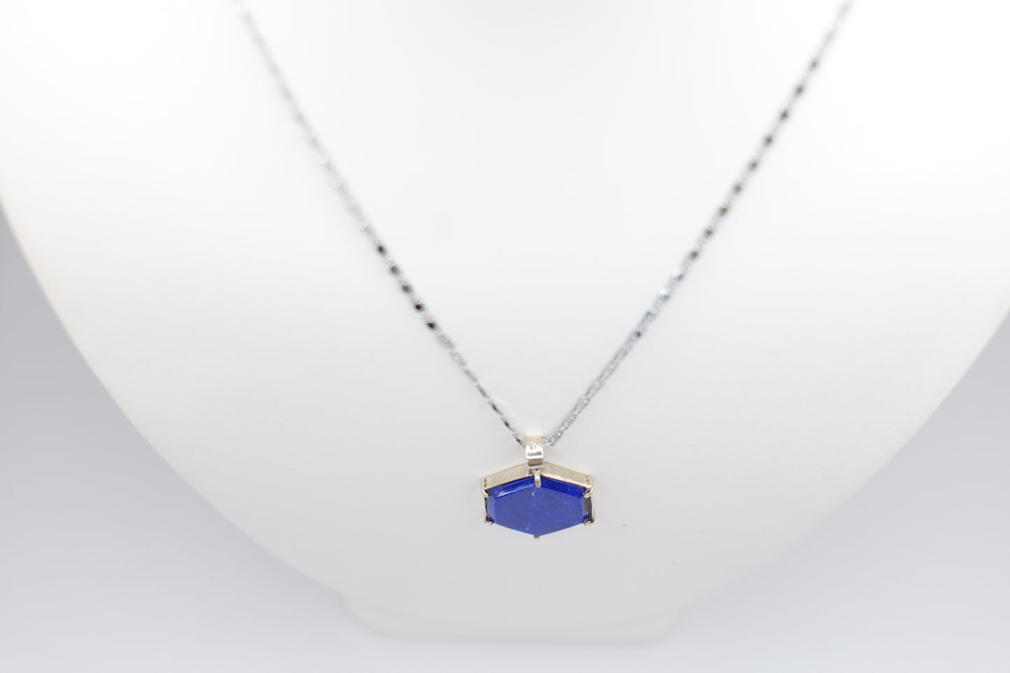 Hexagon lapis lazuli necklace image 1