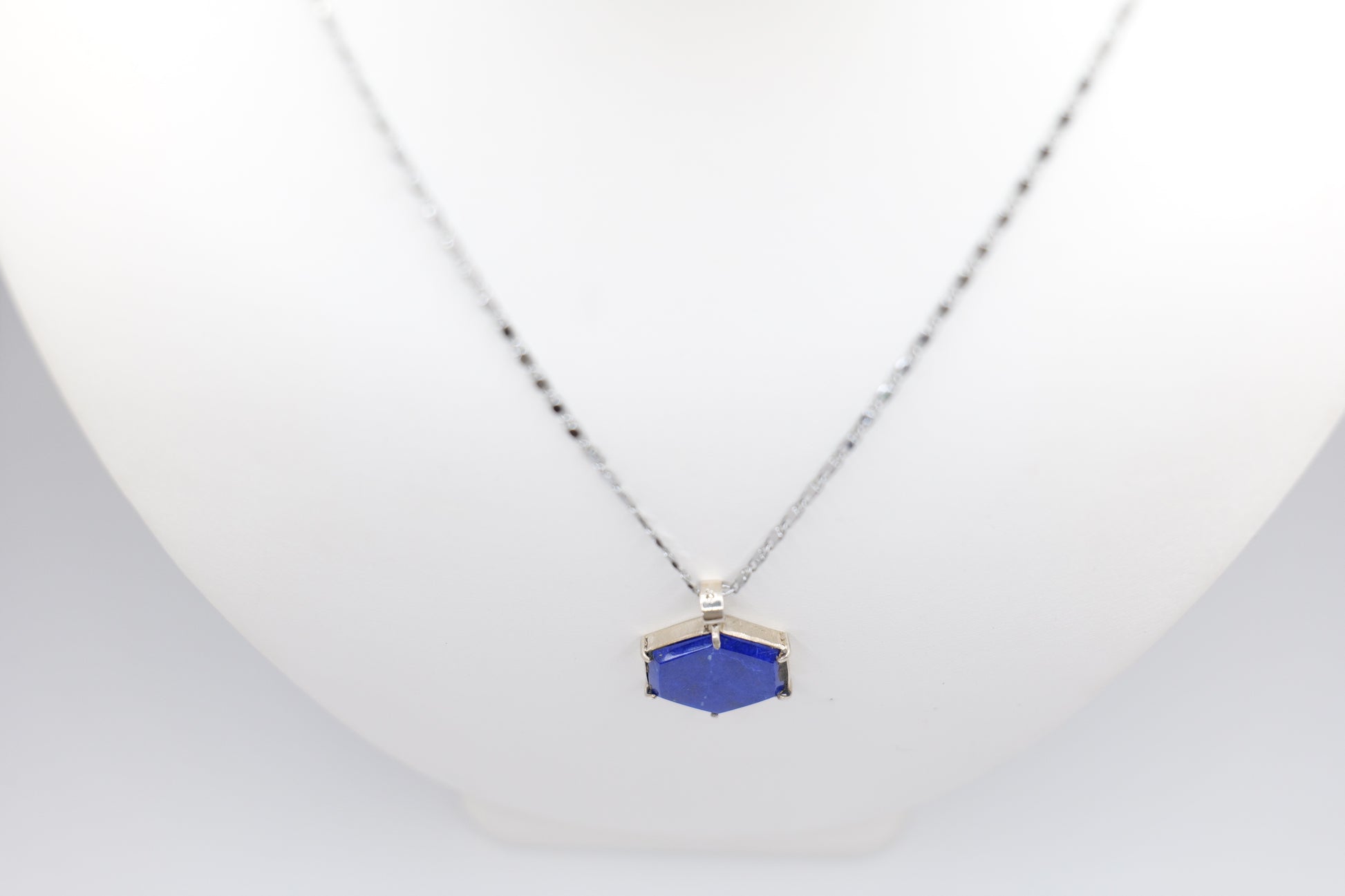 Hexagon lapis lazuli necklace image 1