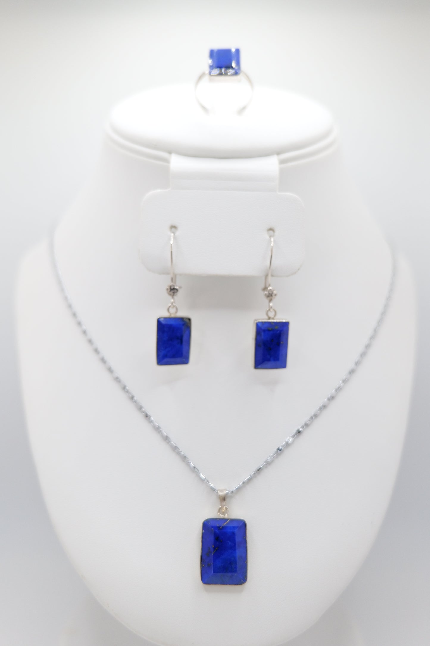 Rectangle Lapis Lazuli Jewelry Set