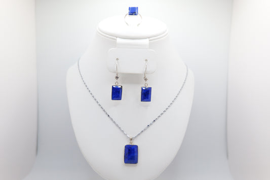 Rectangle Lapis Lazuli Jewelry Set