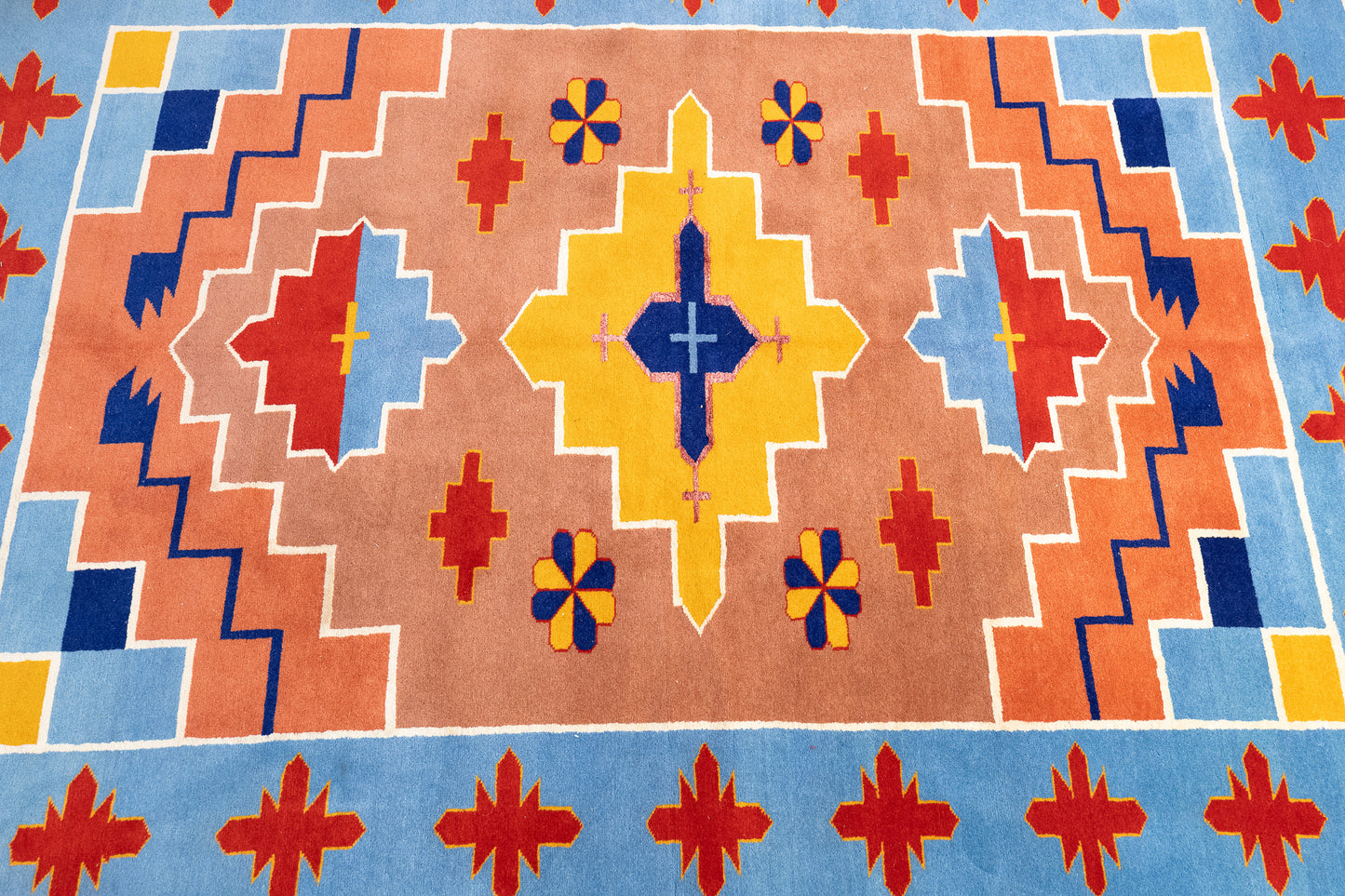 75" x 51" Intricate Geometric Handwoven Rug from Afghanistan