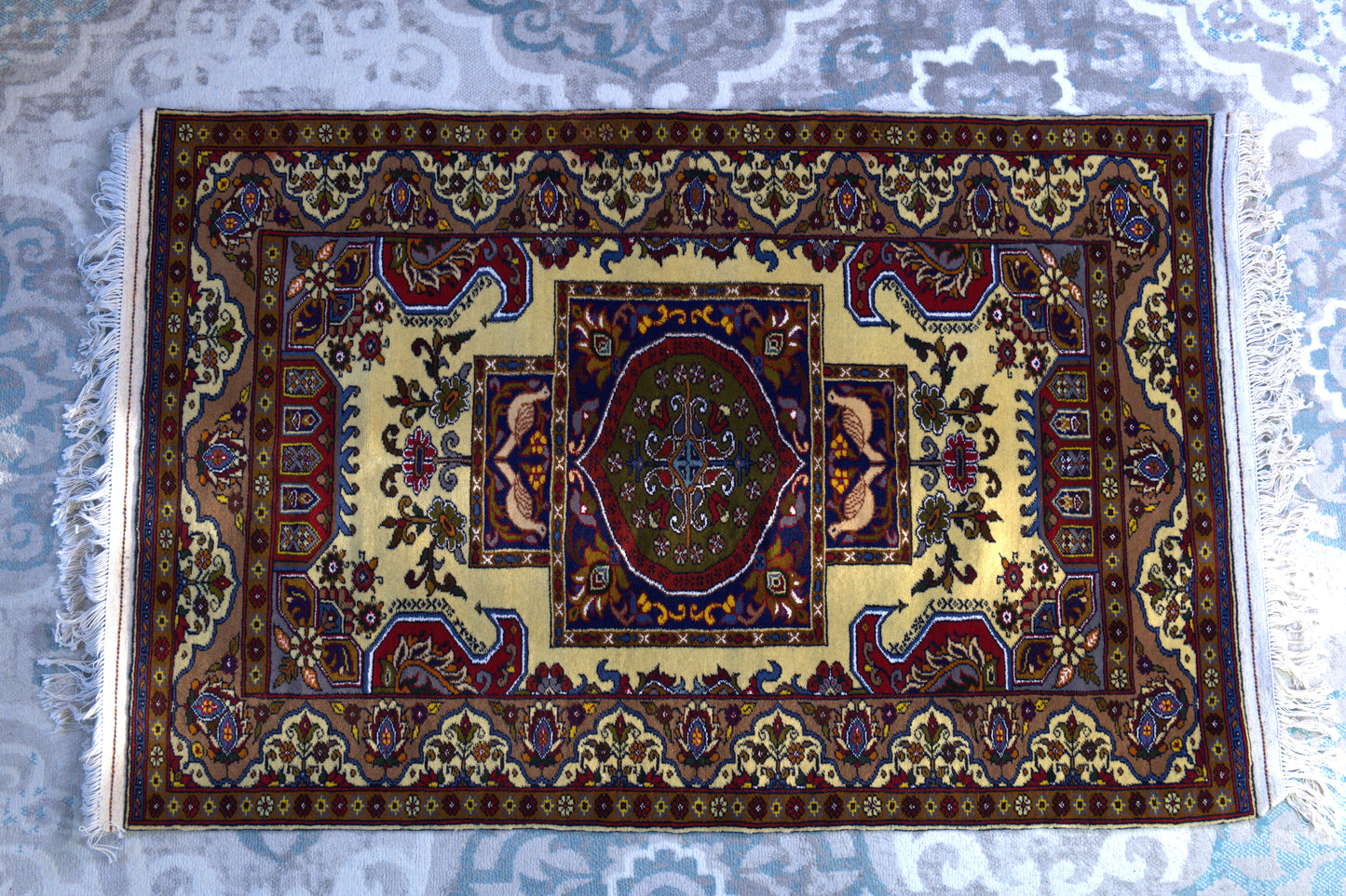 56" x 36" Intricate Geometric Handwoven Area Rug from Afghanistan