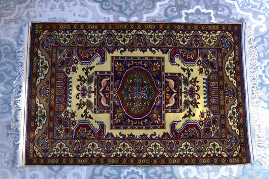 56" x 36" Intricate Geometric Handwoven Area Rug from Afghanistan
