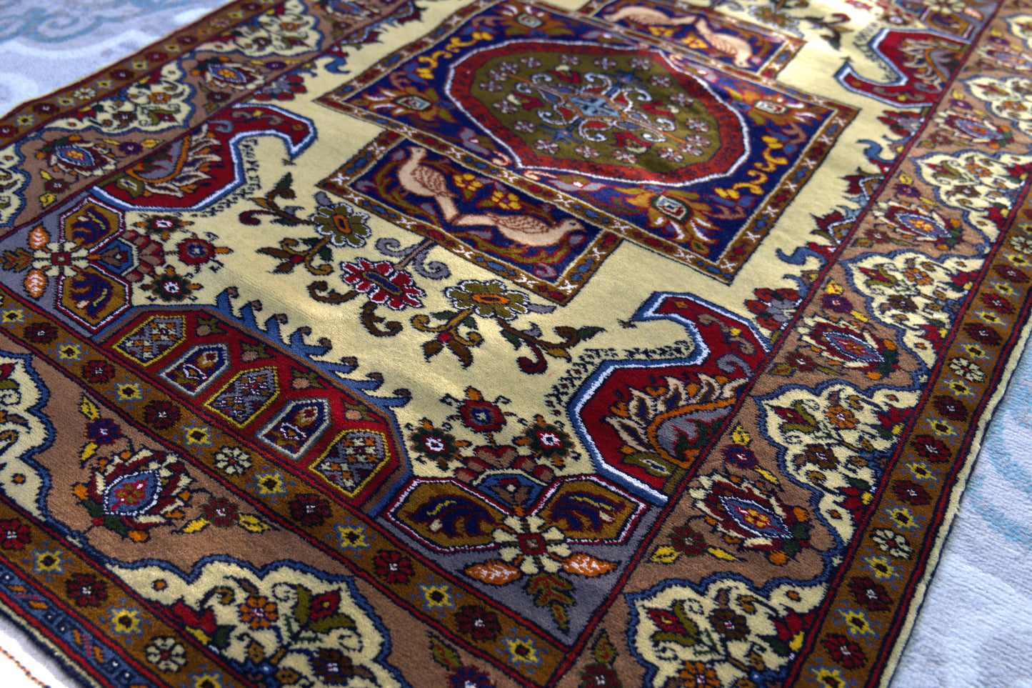 56" x 36" Intricate Geometric Handwoven Area Rug from Afghanistan