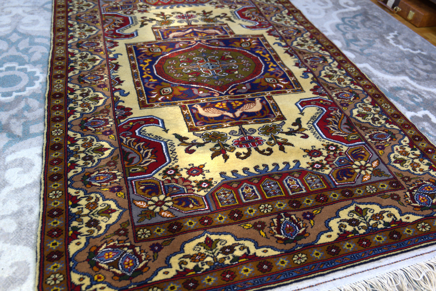 56" x 36" Intricate Geometric Handwoven Area Rug from Afghanistan