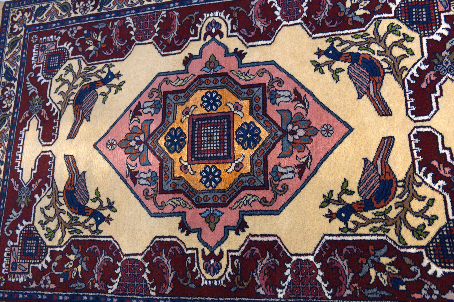 52" x 35" Intricate Geometric Handwoven Area Rug from Afghanistan
