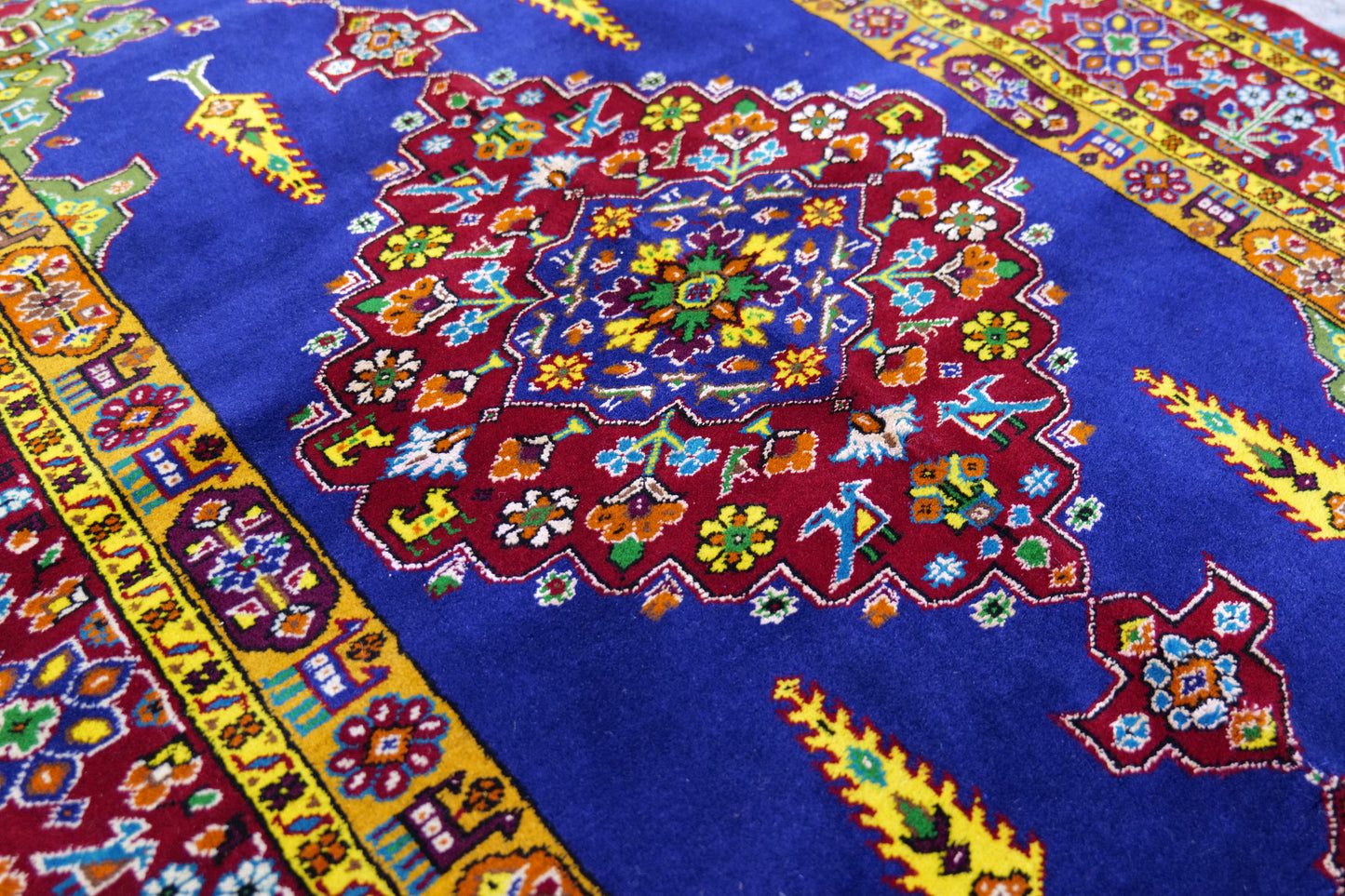 61" x 44" Intricate Geometric Handwoven Area Rug from Afghanistan