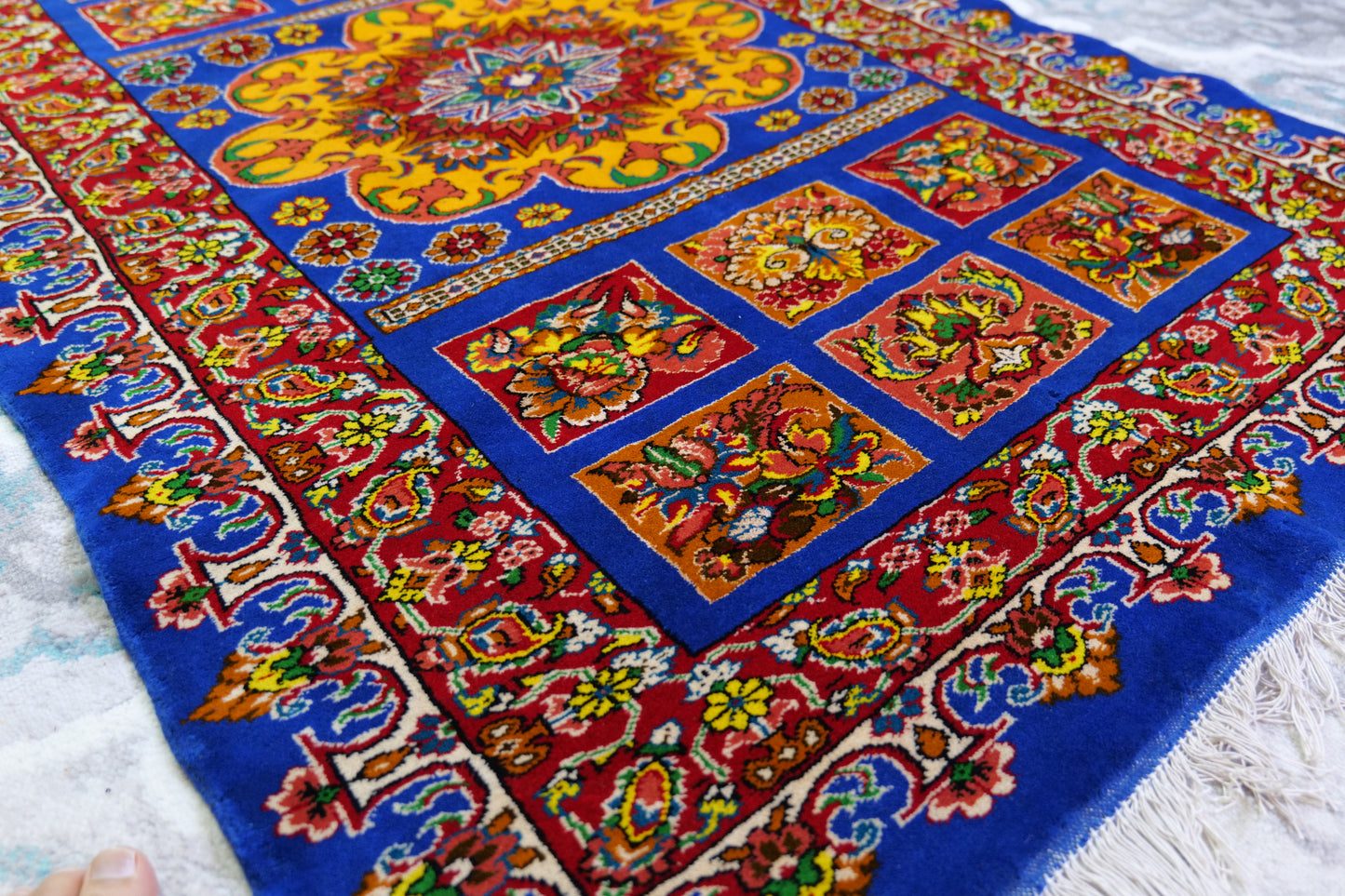 63" x 41" Intricate Geometric Handwoven Area Rug from Afghanistan