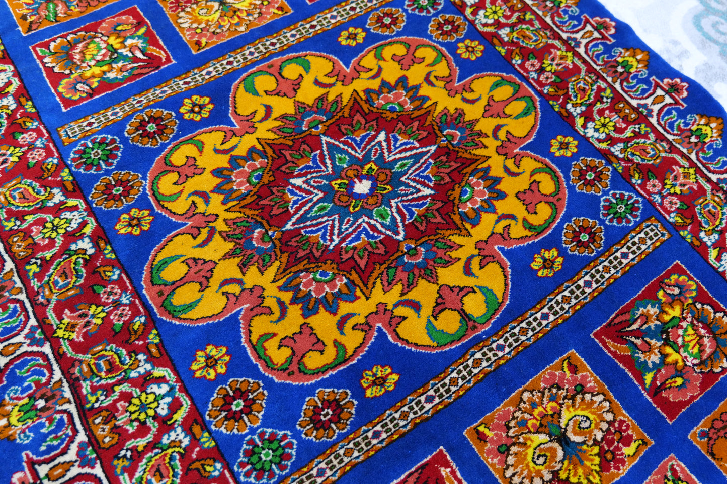 63" x 41" Intricate Geometric Handwoven Area Rug from Afghanistan