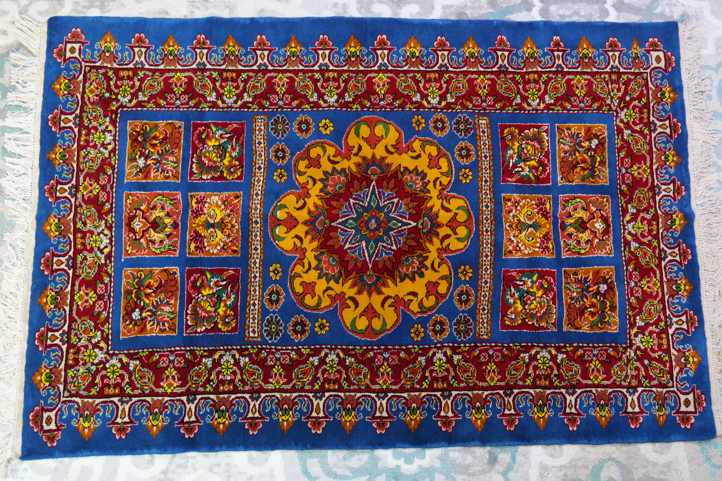63" x 41" Intricate Geometric Handwoven Area Rug from Afghanistan