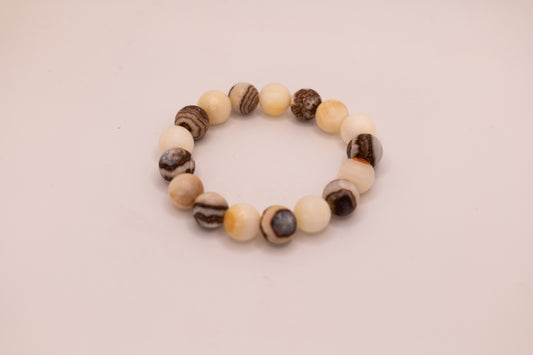Onyx and White Marble Bracelet