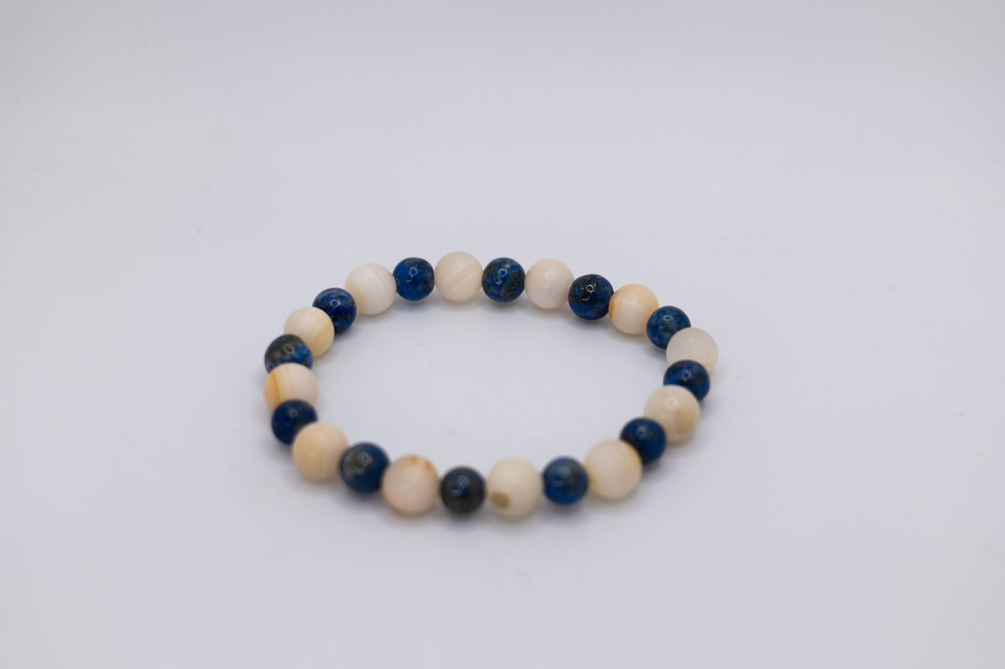 Lapis Lazuli & Marble Bracelet – Handmade in Afghanistan
