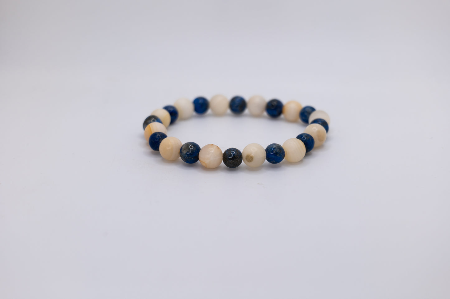 Lapis Lazuli & Marble Bracelet – Handmade in Afghanistan