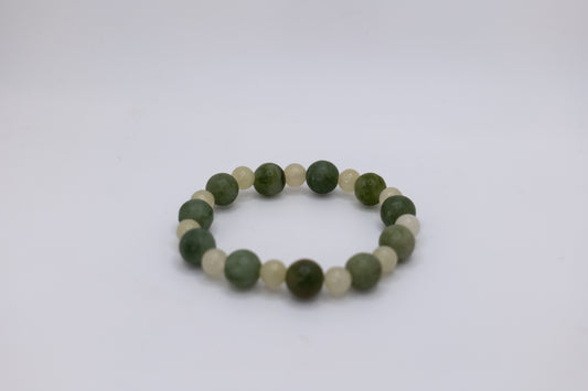 White Marble and Nephrite Bracelet