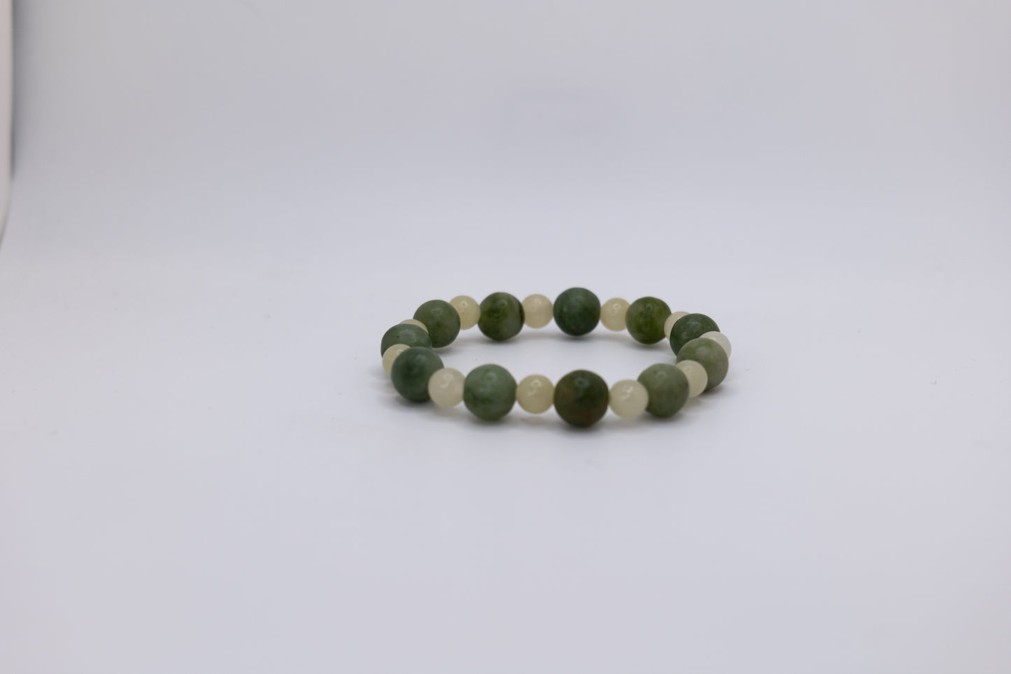White Marble and Nephrite Bracelet