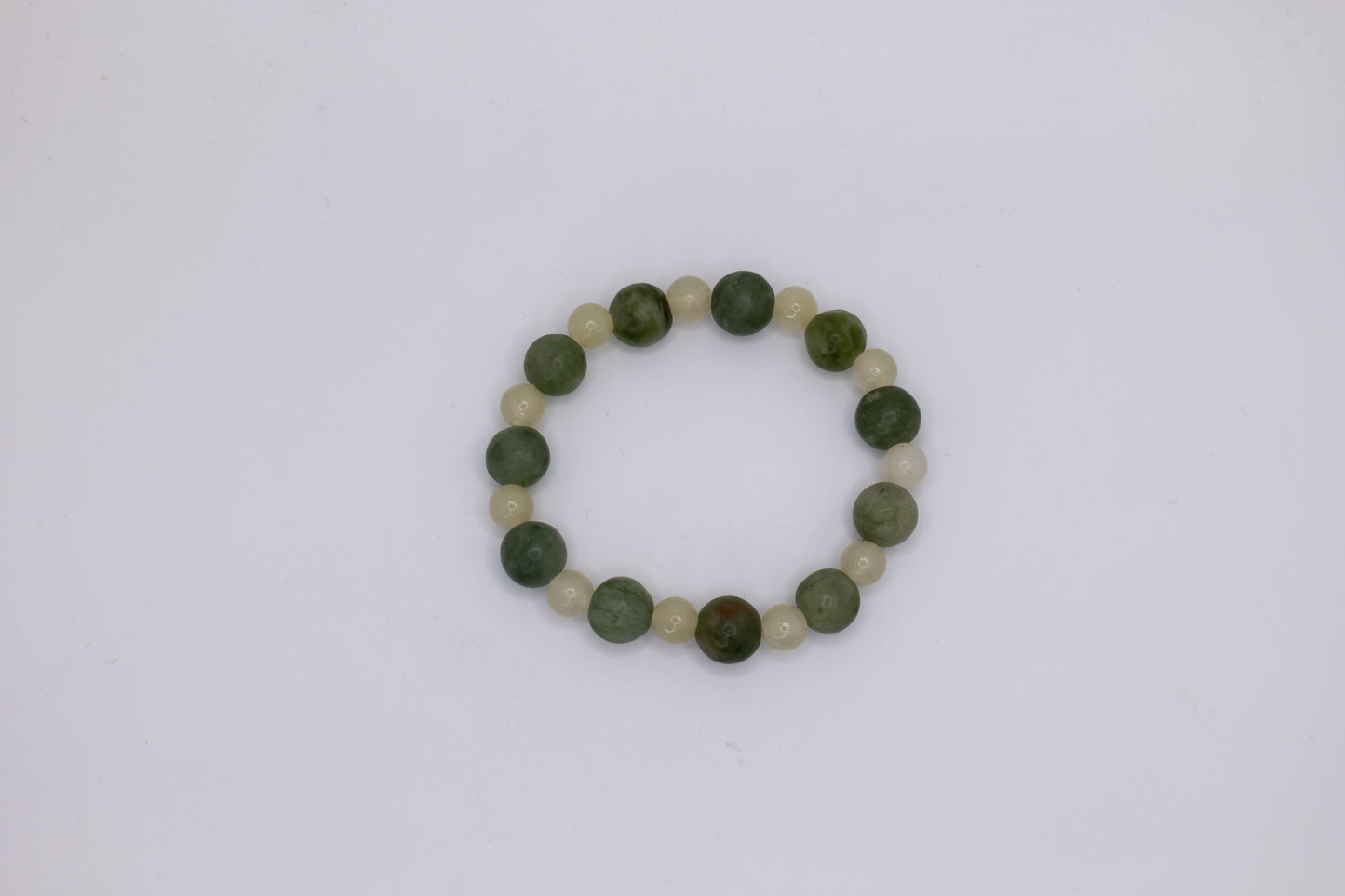 White Marble and Nephrite Bracelet