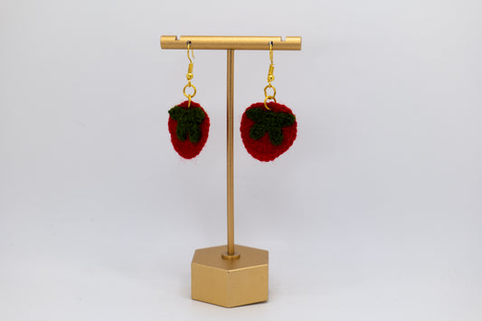 Handmade Red & Green Crocheted Earrings – By Afghan Women