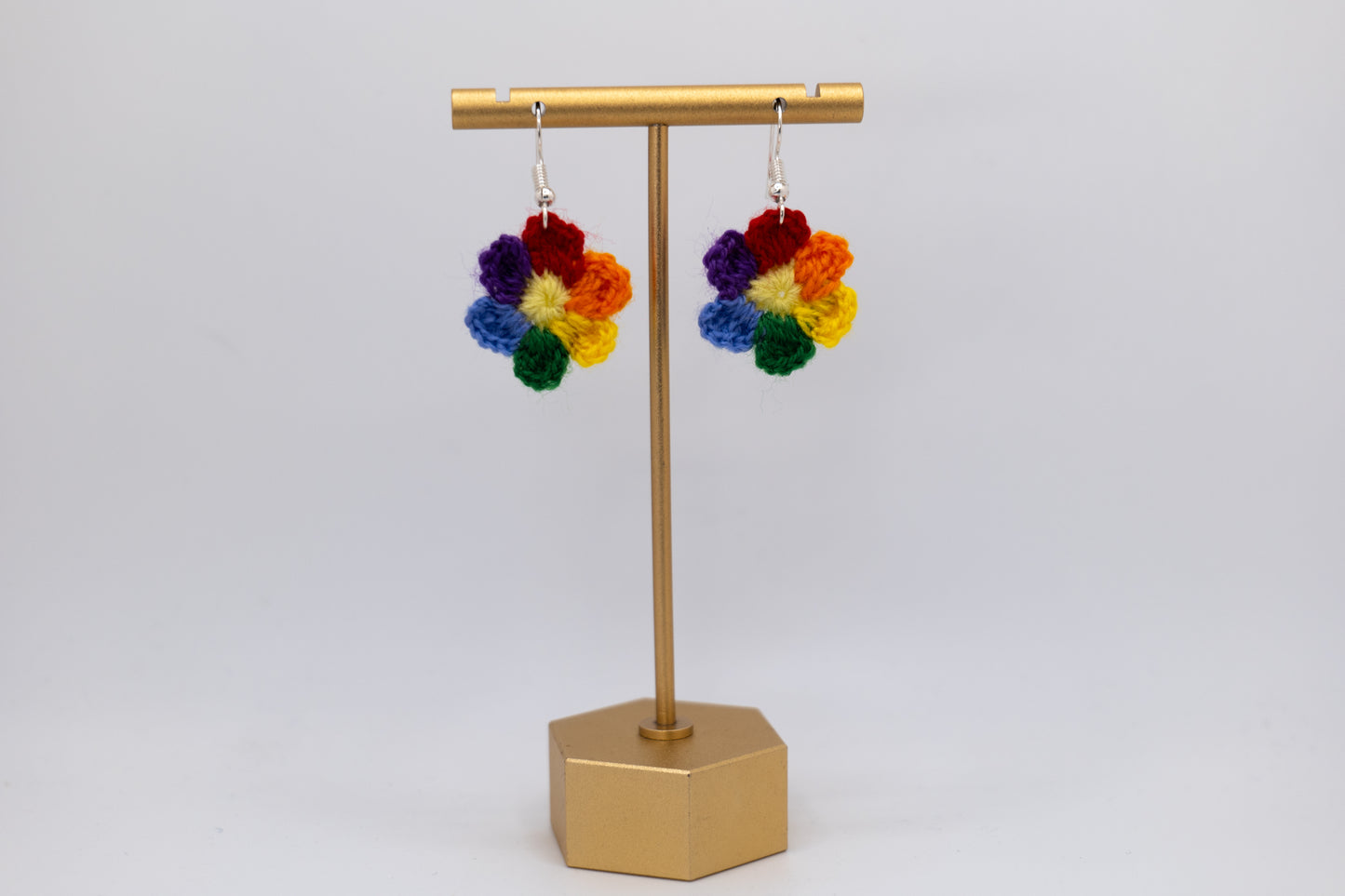 Handmade Small Colorful Crocheted Earrings – Crafted by Afghan Women