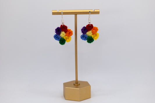 Handmade Small Colorful Crocheted Earrings – Crafted by Afghan Women