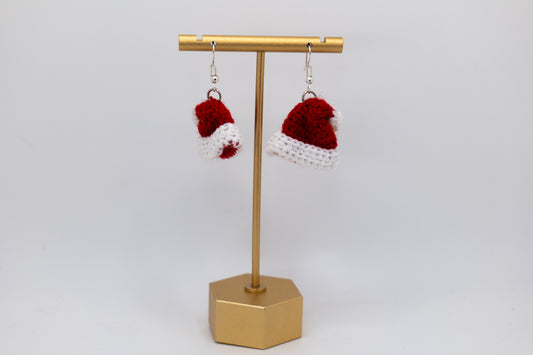 Handmade Christmas Hat Crocheted Earrings – Crafted by Afghan Women