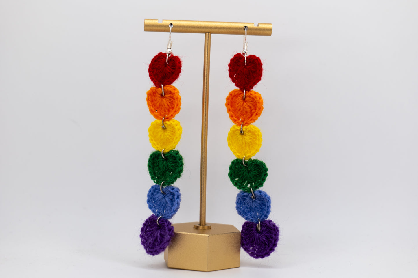 Handmade Christmas 6-Flower Crocheted Earrings – Crafted by Afghan Women