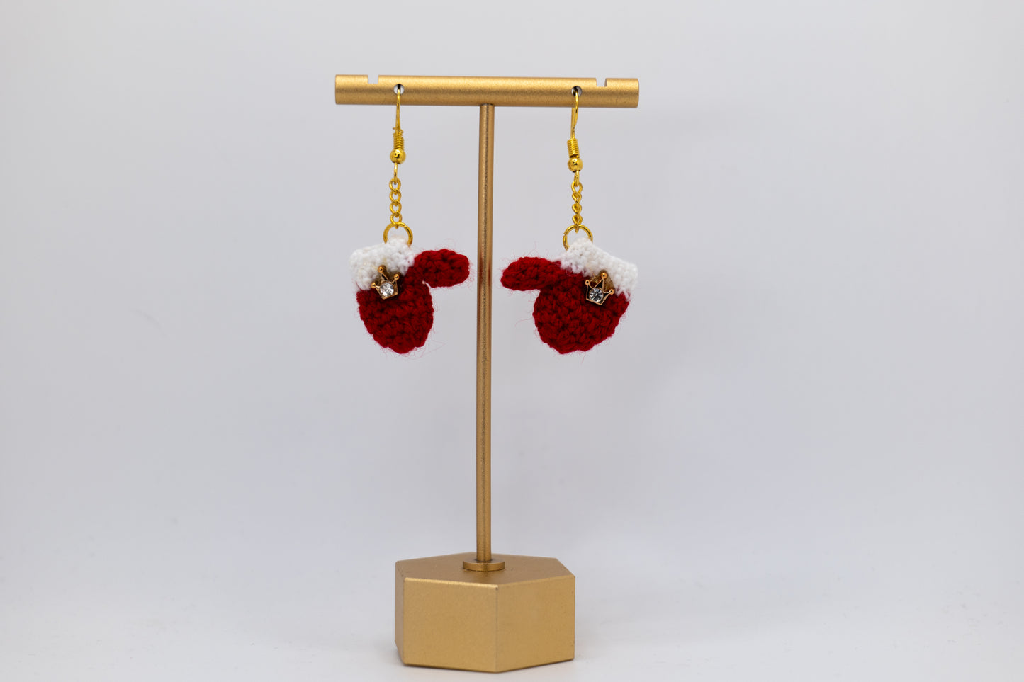 Handmade Christmas Gloves Crocheted Earrings – Crafted by Afghan Women