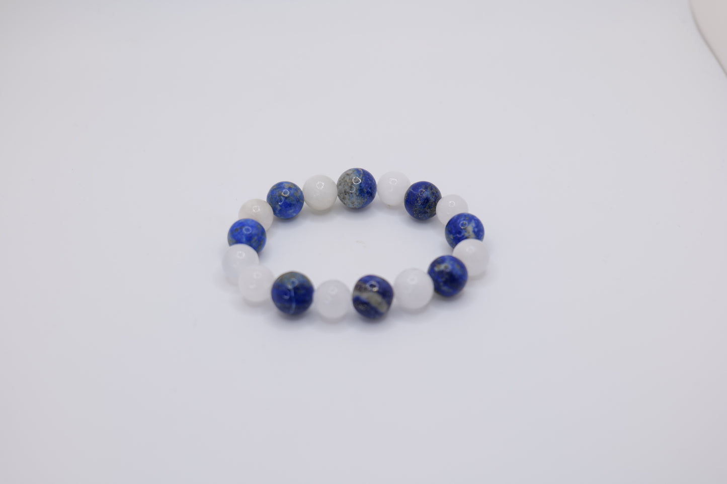Large Lapis Lazuli Bracelet with White Marble