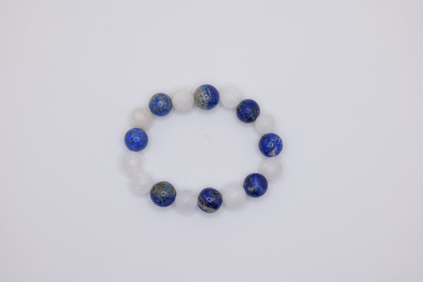 Large Lapis Lazuli Bracelet with White Marble