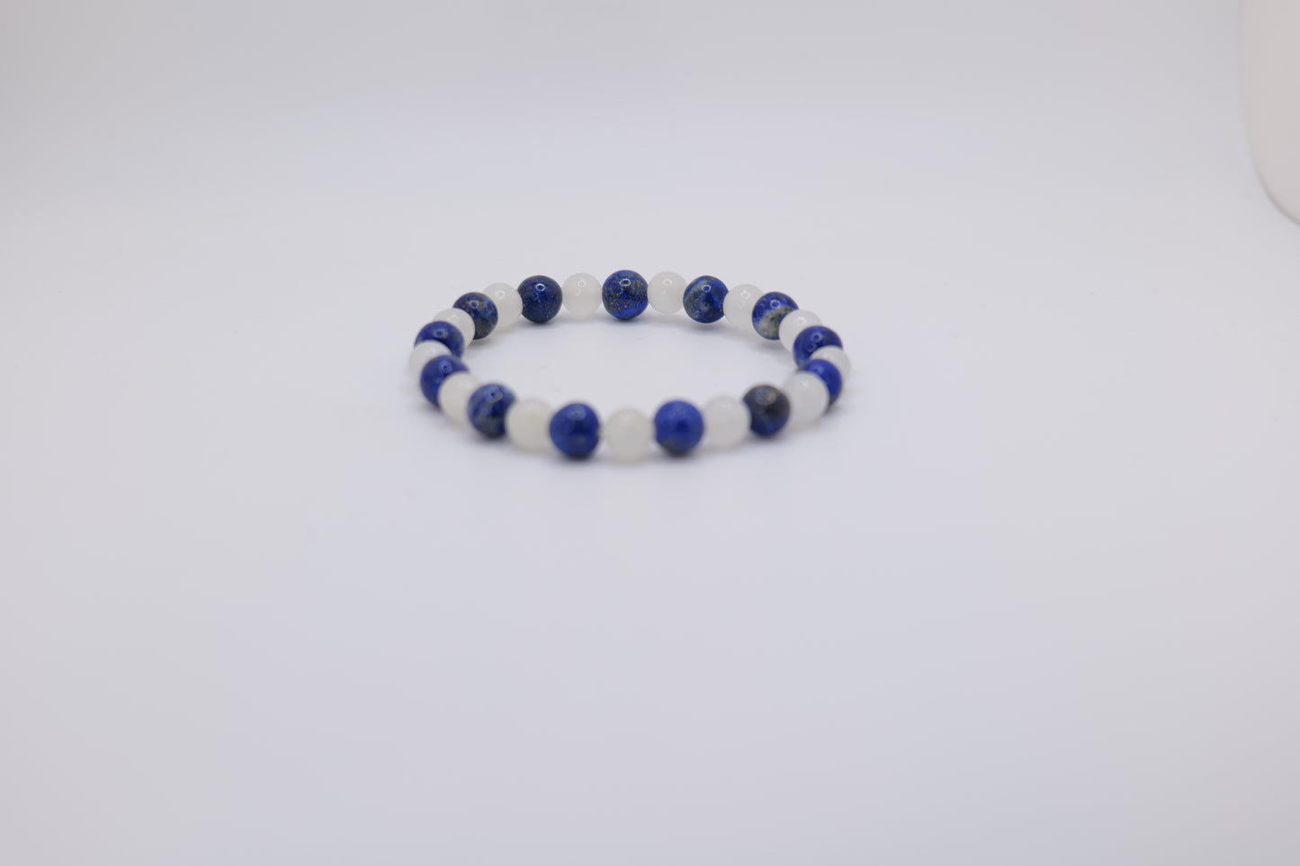 Small White Marble and Lapis Lazuli Bracelet