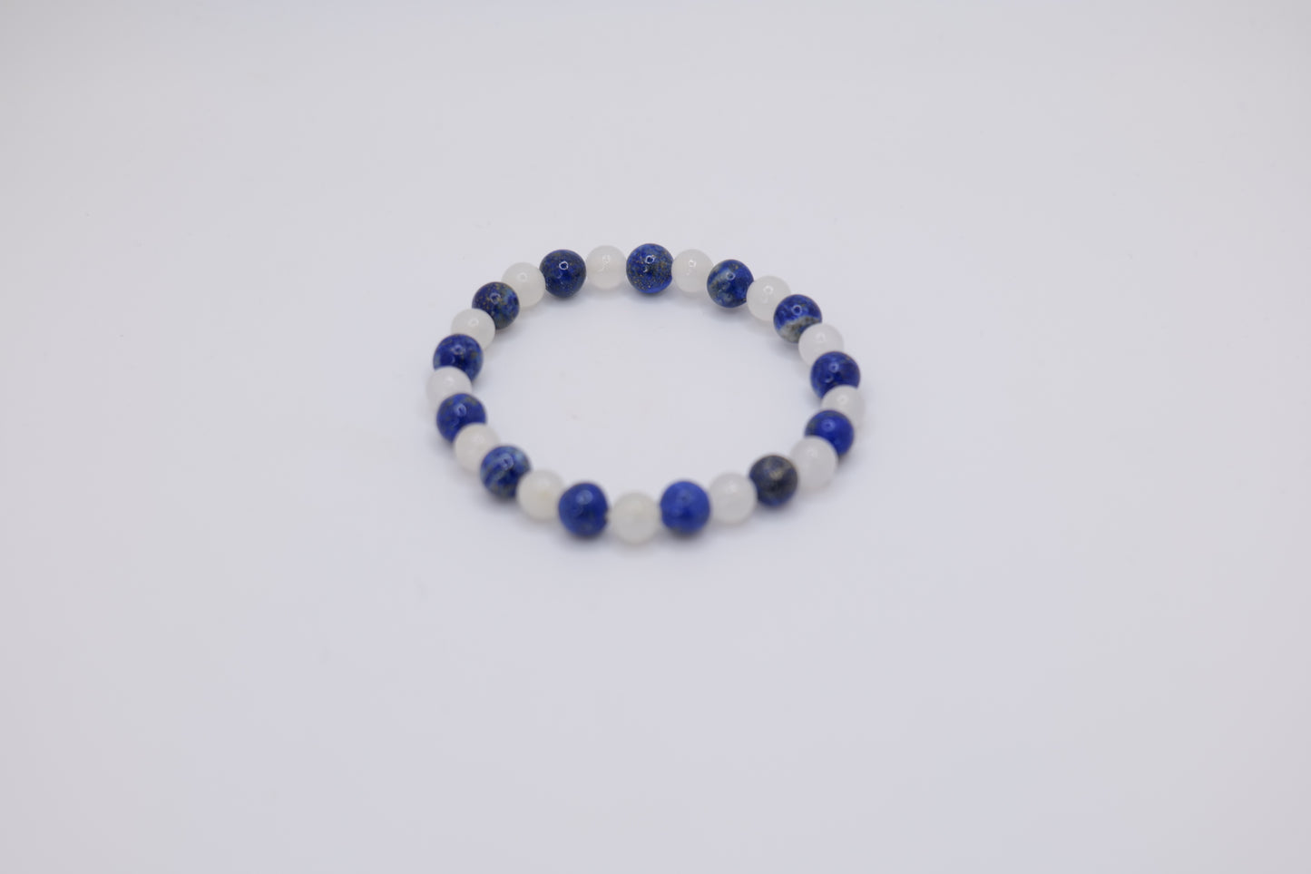 Small White Marble and Lapis Lazuli Bracelet