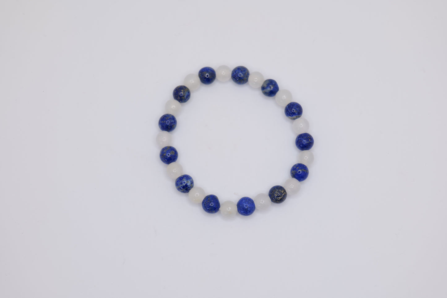 Small White Marble and Lapis Lazuli Bracelet