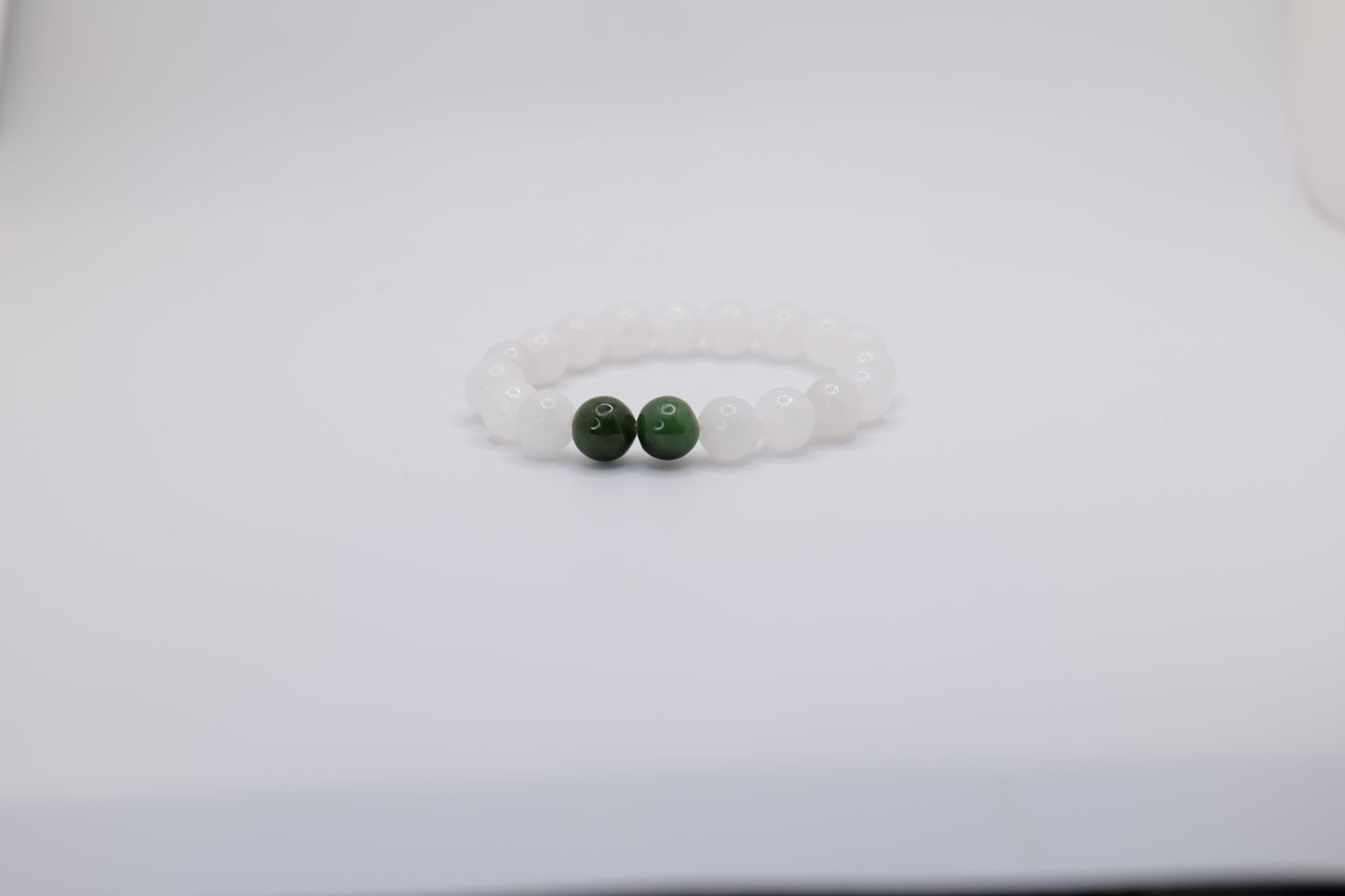 White Marble with Bowenite Stone Bracelet