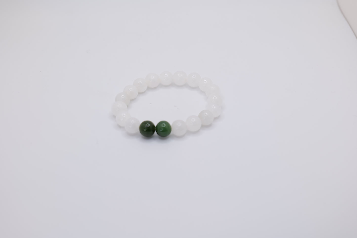 White Marble with Bowenite Stone Bracelet