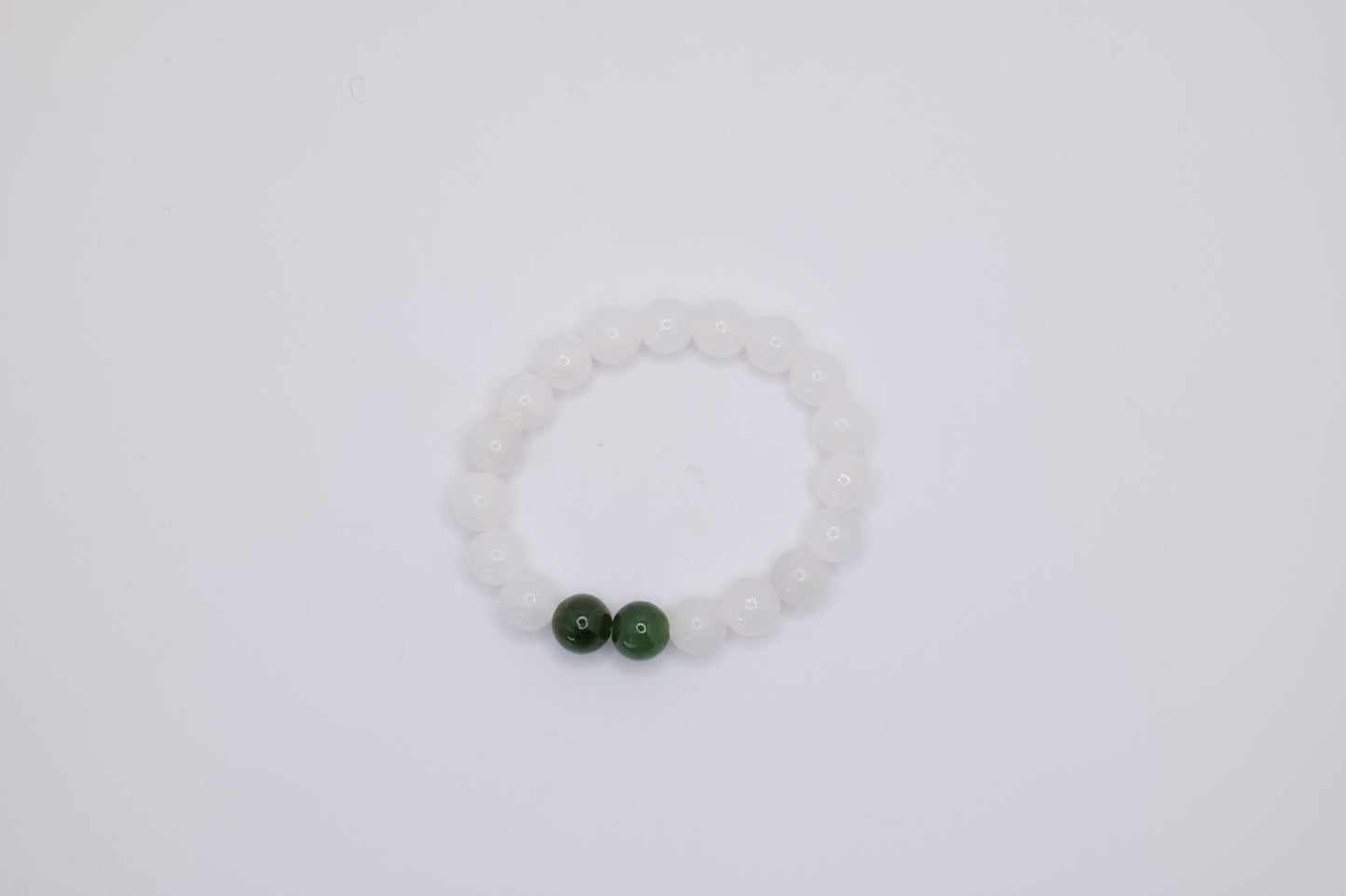 White Marble with Bowenite Stone Bracelet