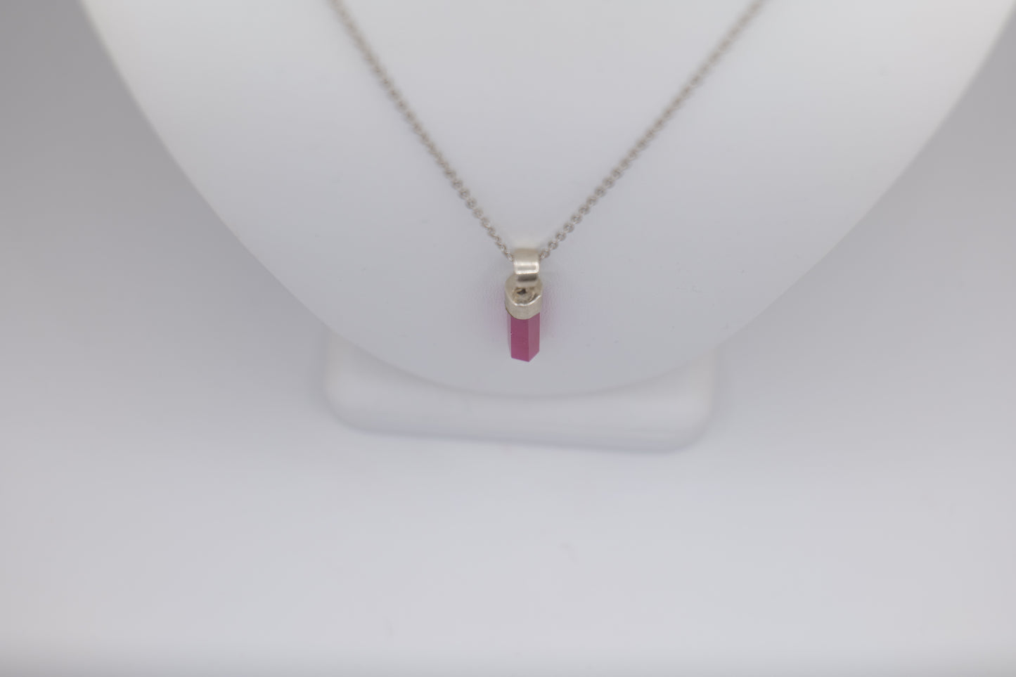 Ruby and Sterling Silver Pendant Necklace