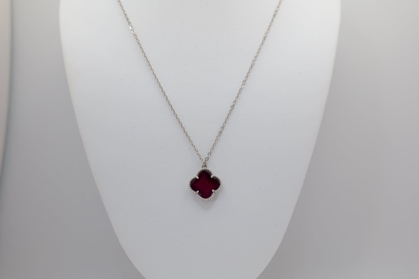 Ruby Floral Necklace with Sterling Silver