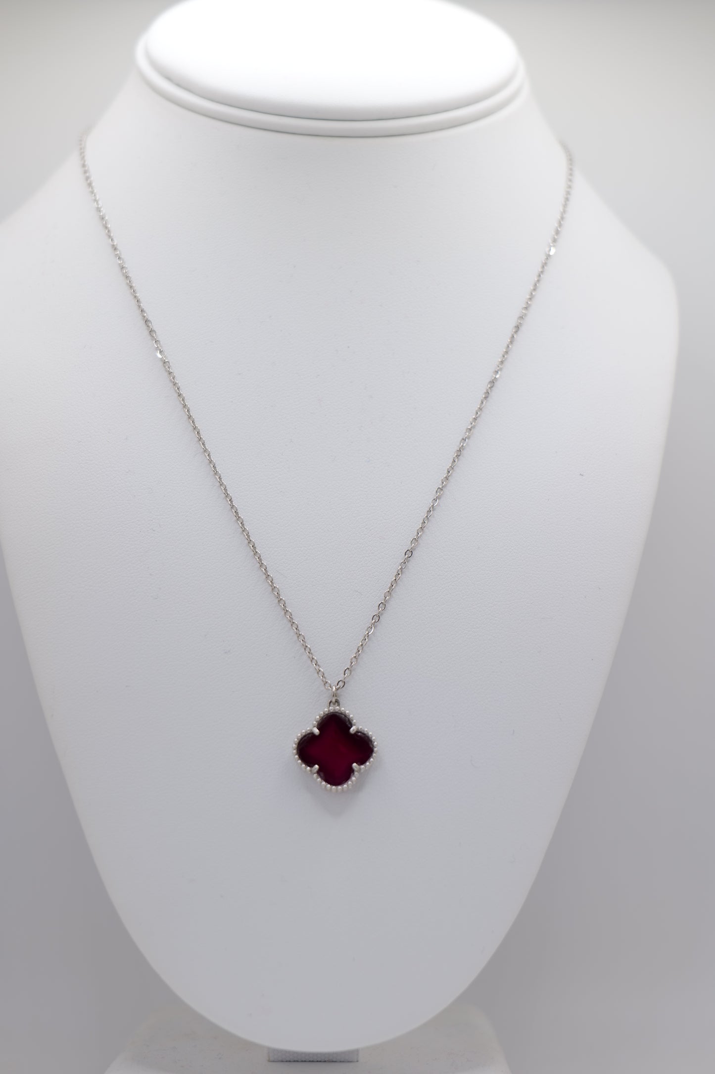 Ruby Floral Necklace with Sterling Silver