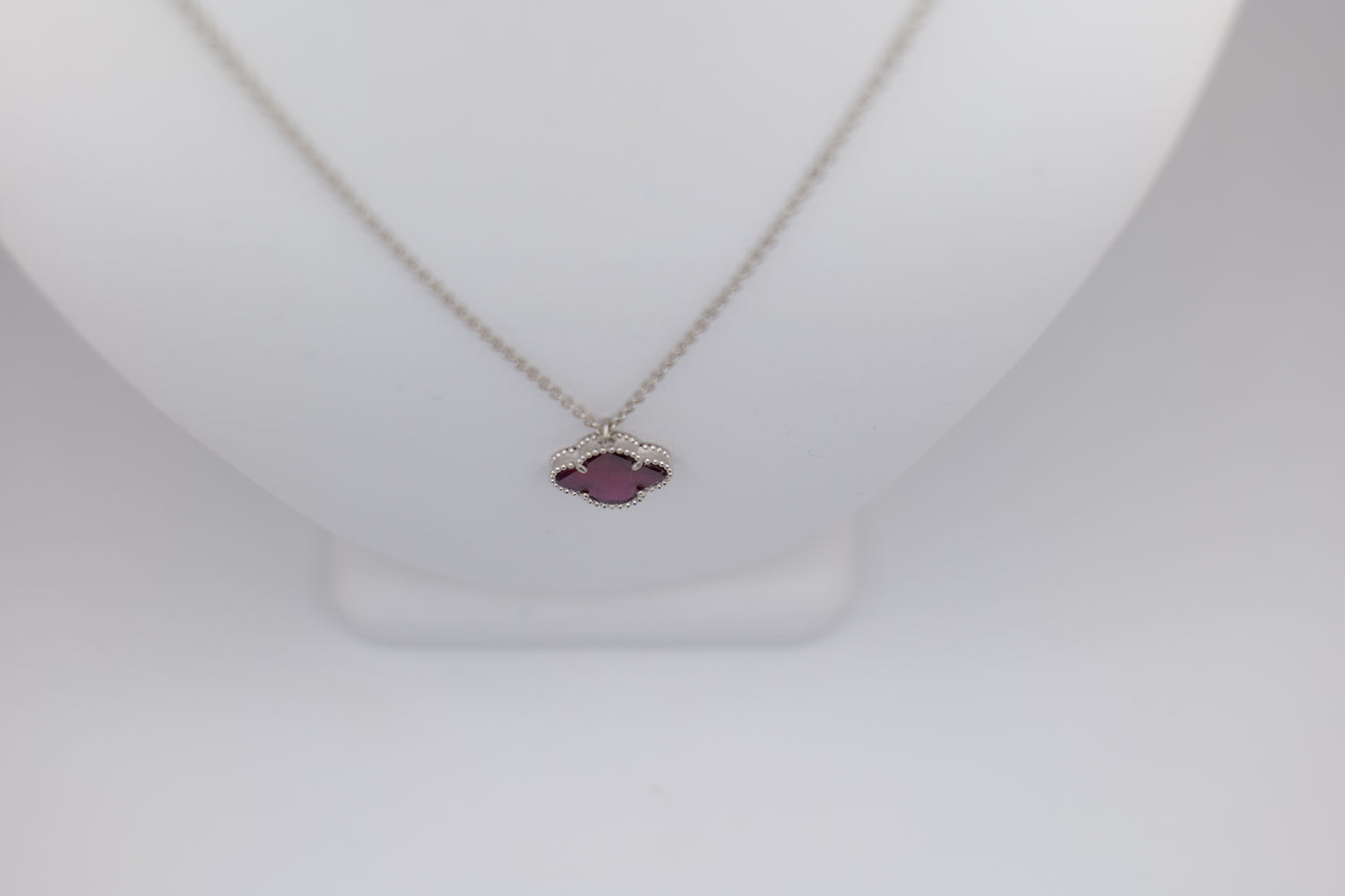 Ruby Floral Necklace with Sterling Silver