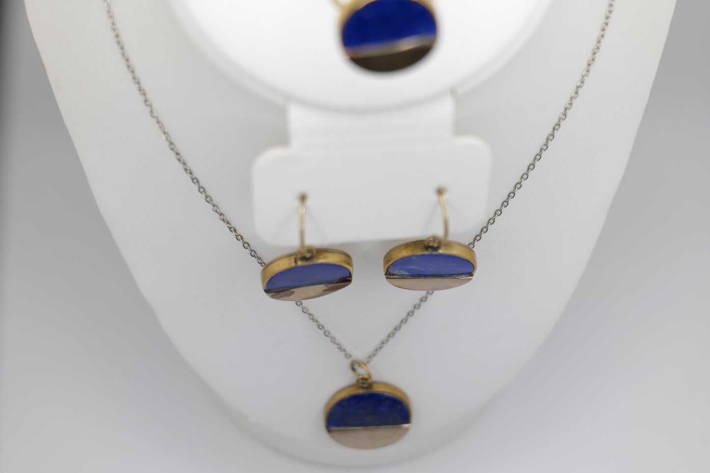 Lapis Lazuli and Bronze Circle Jewelry Set