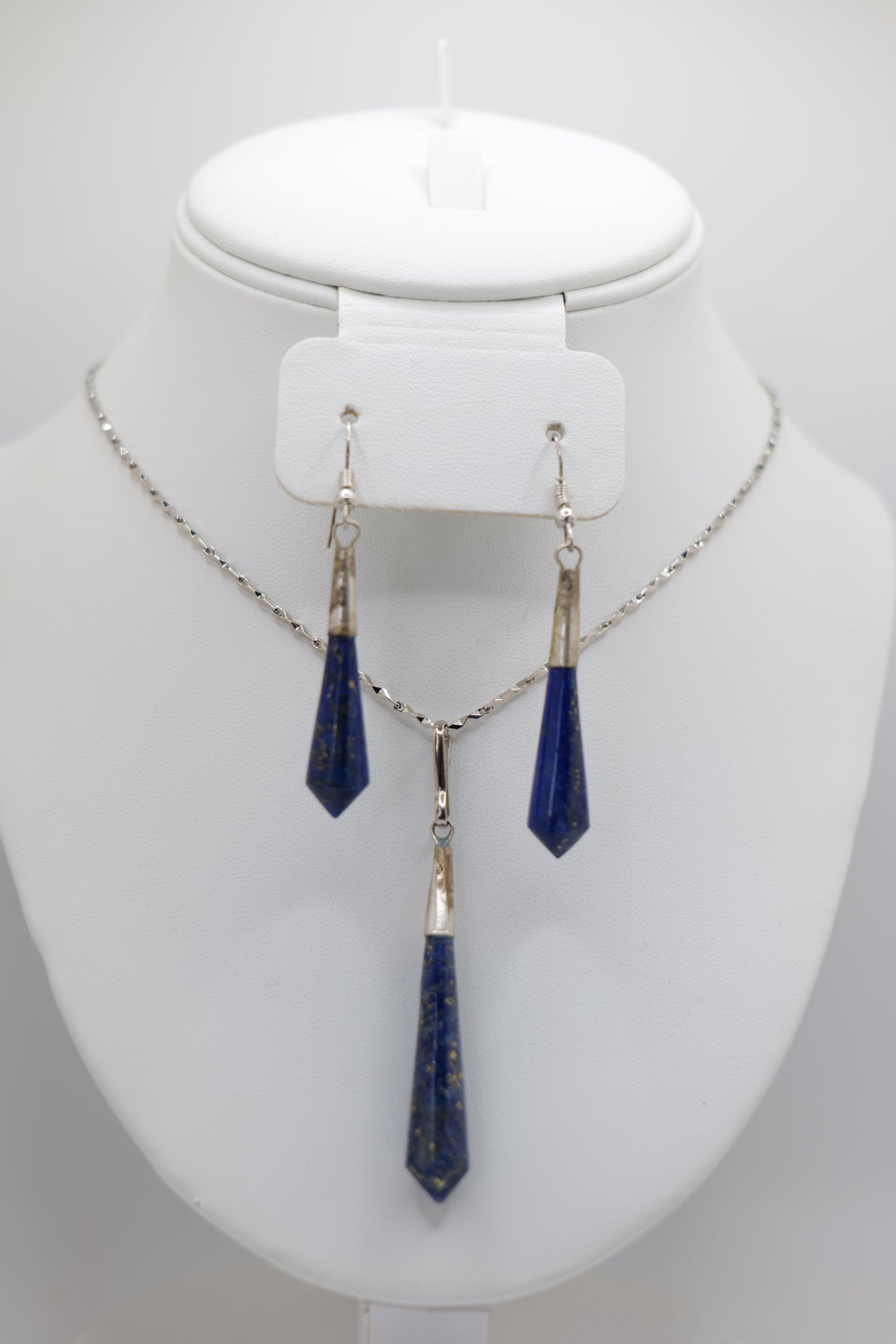 Lapis Lazuli Pendant and Silver Jewelry Set