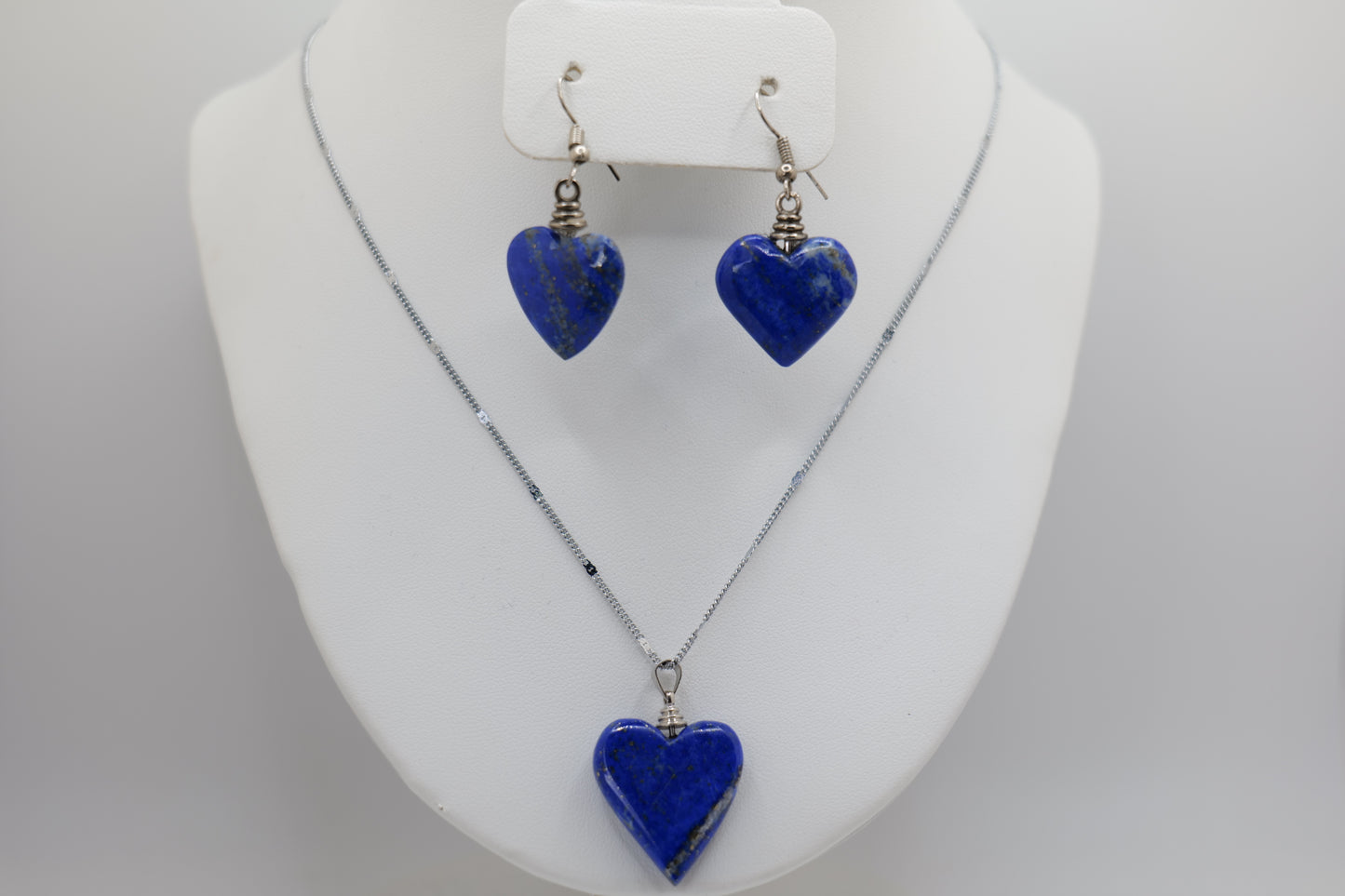 Lapis Lazuli Heart Jewelry Set